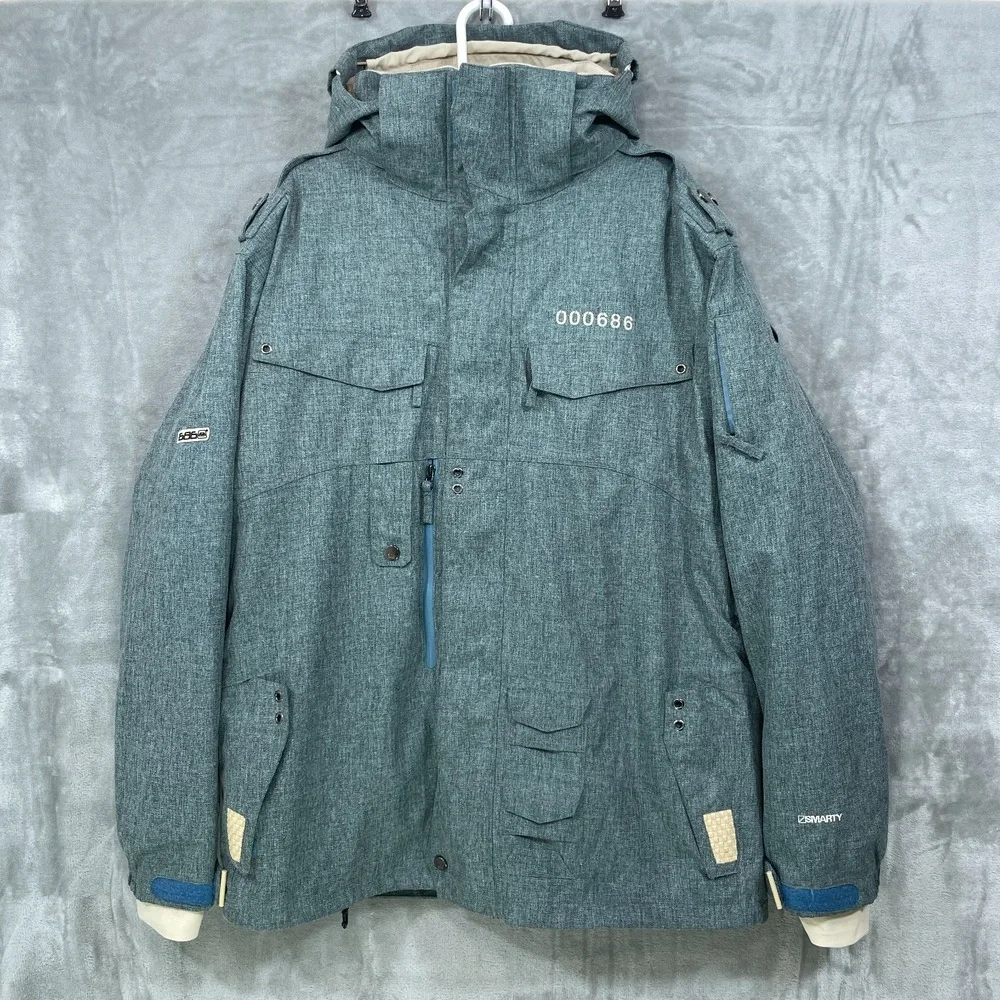 686 Smarty Snowboard Jacket Mens XL  3 in 1 l Heavy Ski/Snowboard Teal Gray